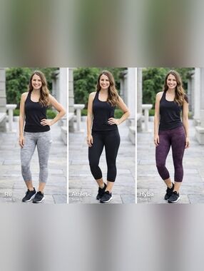Lot of 3 Women's Athletic Leggings Size L Hyba Workout Gym Activewear